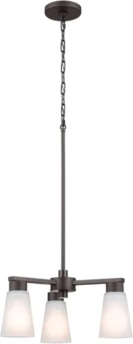 Miniatura 5 de Kichler Stamos - Candelabro de 3 luces, lámpara de techo moderna para sala de estar, comedor, dormitorio o vestíbulo, en bronce envejecido®