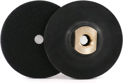 Miniatura 9 de Almohadilla de respaldo de goma de 5 ", almohadillas de respaldo negras, soporte de gancho y bucle 5/8-11 rosca para amoladora angular, 1 unidad