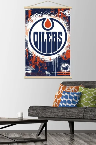 Miniatura 2 de Trends International NHL Edmonton Oilers - Póster de pared Maximalist Logo 23, 22.37 x 34.00 pulgadas, paquete de impresión premium y colgador