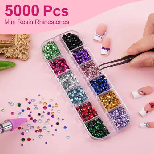Miniatura 2 de Canvalite 5000 diamantes de imitación de resina para manualidades con pegamento de joyería B7000 de 0.3 fl oz, 1 caja de cristales de diamante