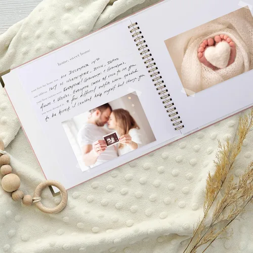 Miniatura 22 de Libro de recuerdos de bebé para niños y niñas – Libro atemporal para bebés de 5 años – Libro de recortes de diario neutro o álbum de fotos
