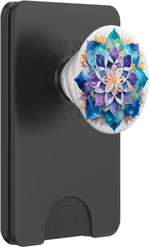 Miniatura 7 de PopSockets Adhesivo PopGrip Colorido Mandala Púrpura Azul Acuarela Diseño PopSockets