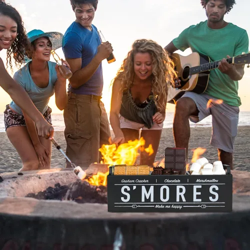 Miniatura 5 de Estación de S'Mores, Carro de S'Mores de Granja con Asas, Kit de S'Mores para Hoguera Caja de Fabricación de S'Mores, Estación de Barra de S'Mores