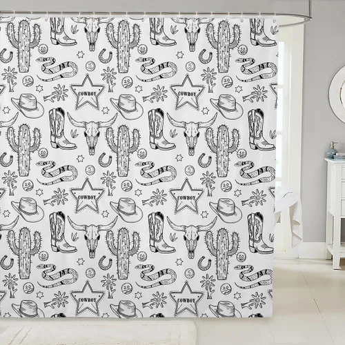 Miniatura 7 de Manfei Cortinas de ducha para niños con diseño de perros de dibujos animados, bonitas cortinas de baño para niñas y niños pequeños, cortinas