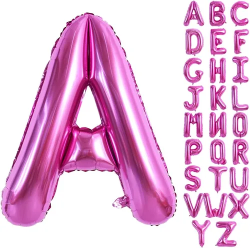 Miniatura 19 de TONIFUL Globos grandes de 40 pulgadas de color rojo rosa con letras B, globos gigantes de letras del alfabeto, globos grandes de Mylar