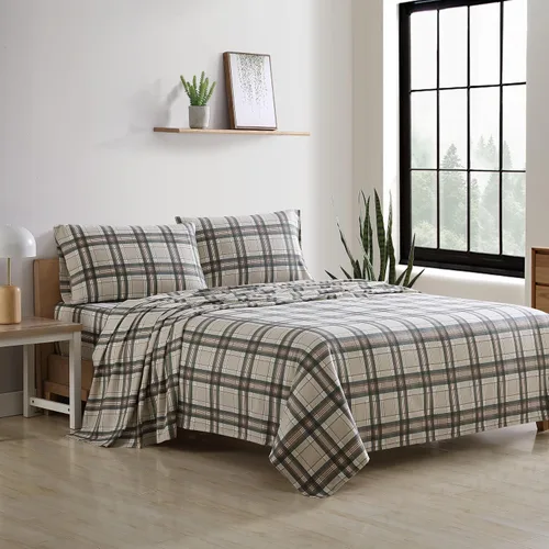 Miniatura 2 de Eddie Bauer - Sábanas de franela tamaño completo, algodón antibolitas y resistente a las arrugas, suaves al tacto para comodidad en todas