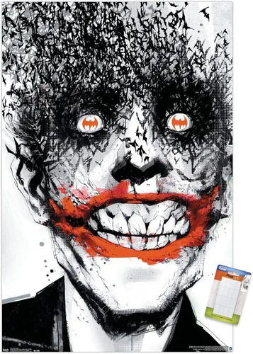 Miniatura 17 de Trends International DC Comics - Póster de pared de The Joker - Murciélagos, 14.725 x 22.375 pulgadas, versión enmarcada de madera de granero