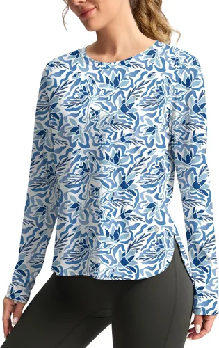 Miniatura 20 de Camisetas de sol para mujer, con protección ultravioleta FPU 50+, manga larga, ligera, de secado rápido, para entrenamiento, senderismo, para mujer