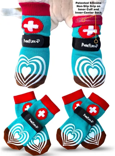 Miniatura 12 de PawFlex Comfy Paws - Leggings protectores antideslizantes de algodón para perros Funda médica para mascotas para patas de perros con agarre