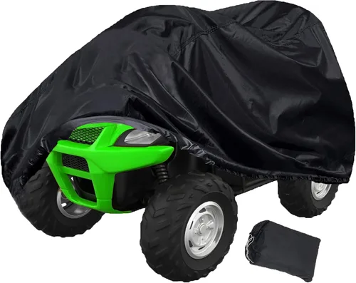 Miniatura 6 de Cubierta impermeable para cuatrimoto pequeña, resistente 420D, color negro. Protege los vehículos de 4 ruedas de la nieve, la lluvia o el sol