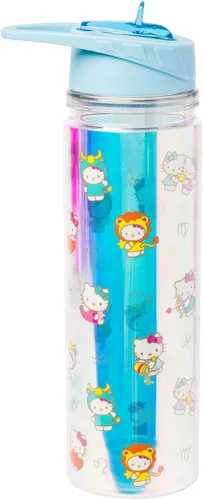 Miniatura 23 de Silver Buffalo Hello Kitty Globos de Corazón Vaso Térmico de Acero Inoxidable de Doble Pared con Pajilla, 22 Onzas Globos de corazón de Hello Kitty