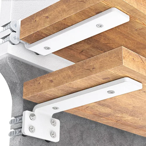 Miniatura 8 de Goovilla Soporte de estante, soportes flotantes resistentes de 4 pulgadas de largo, paquete de 4 soportes para estantes, soportes de soporte