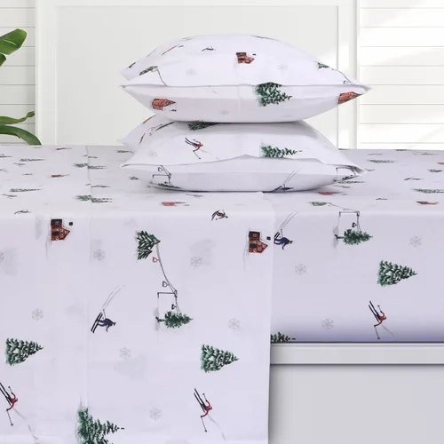 Tribeca Living Juego de sábanas de franela de algodón turco ultrasuave con bolsillo extra profundo, juego de sábanas de franela de 100% algodón, 3