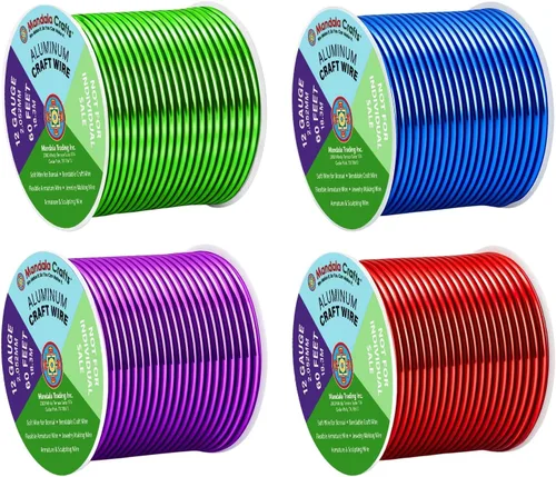 Miniatura 279 de Mandala Crafts - Alambre de aluminio anodizado de 8 calibre para hacer joyas - 9.75 m de alambre flexible negro colorido - Flexible para bonsái