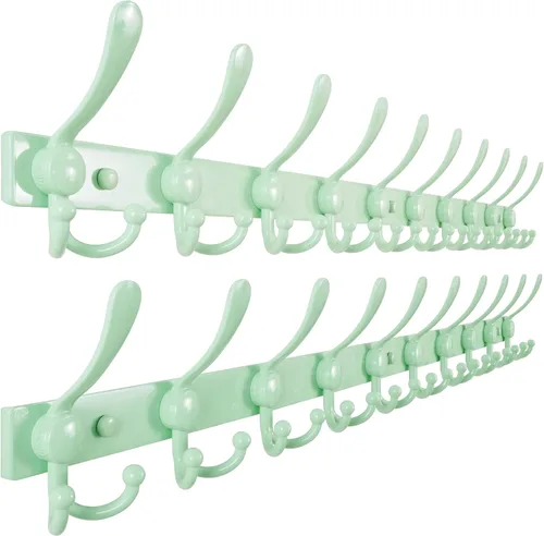 Miniatura 52 de Dseap - Perchero para montaje en pared, base resistente calibre 12 vs Flimsy de 0.039 pulgadas, ganchos sólidos antidesgarros, montaje en perno