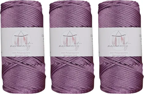 Miniatura 40 de Makromecity, Cordón de macramé de poliéster de 2 mm x 38 m (125 yardas) 2 mm de polipropileno, cordón de macramé para crochet, bolsas de macramé