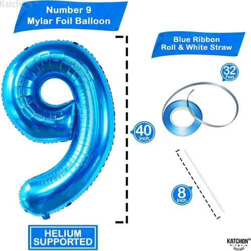 Miniatura 909 de KatchOn, Globo grande azul número 2 de 40 pulgadas Decoraciones de cumpleaños de Baby Shark para niño de 2 años Globo azul número 2 Globo