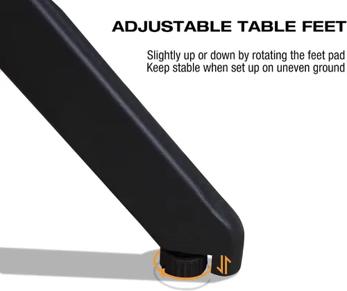 Miniatura 8 de PURPLE LEAF - Mesa de comedor al aire libre de aluminio para 6-8 personas con pies ajustables en altura y superficie acanalada, mesa grande