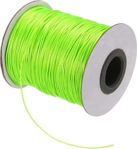 Miniatura 161 de MECCANIXITY Cordón encerado de poliéster encerado de 0.020 in, cuerda de cera de 175 yardas para hacer pulseras, collares, cuentas, joyería y Negro