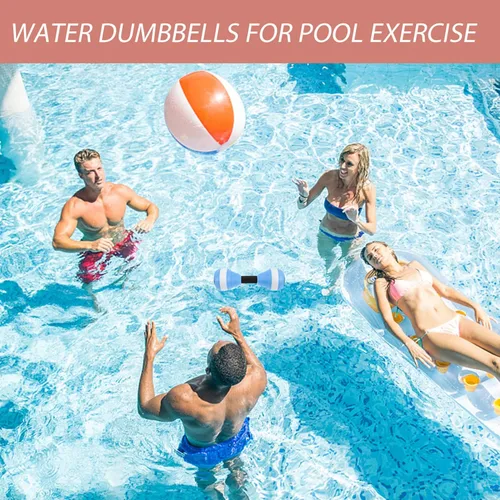 Miniatura 9 de BESPORTBLE Mancuernas aeróbicas acuáticas, 1 par de mancuernas flotantes de Eva para entrenamientos de piscina