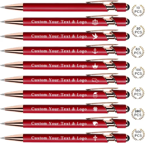 Miniatura 13 de Bolígrafos personalizados a granel, bolígrafos personalizados con nombre/logotipo en ambos lados, regalo de tinta negra, bolígrafo grabado con lápiz