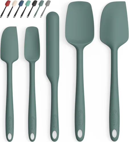 Miniatura 9 de Coukre Juego de 5 espátulas de silicona, resistentes a altas temperaturas, silicona de grado alimenticio, aptas para lavavajillas, para hornear