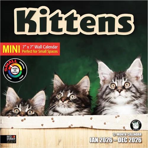 Miniatura 7 de RED EMBER Select - Calendario de pared de gatitos 2026 de 12 meses 12 x 24 pulgadas abierto papel grueso y resistente regalo de vacaciones
