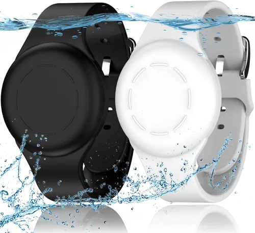 Miniatura 13 de R-fun Impermeable para Brazaletes Air Tag [Paquete de 2] Compatible con Localizadores Apple Air Tag, Funda Protectora de Silicona Suave, Anti