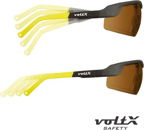 Miniatura 3 de voltX GT - Lentes de seguridad bifocales ajustables para lectura (lente marrón +1.0), ANSI Z87.1+ y CE EN166FT, revestimiento antiniebla, lente