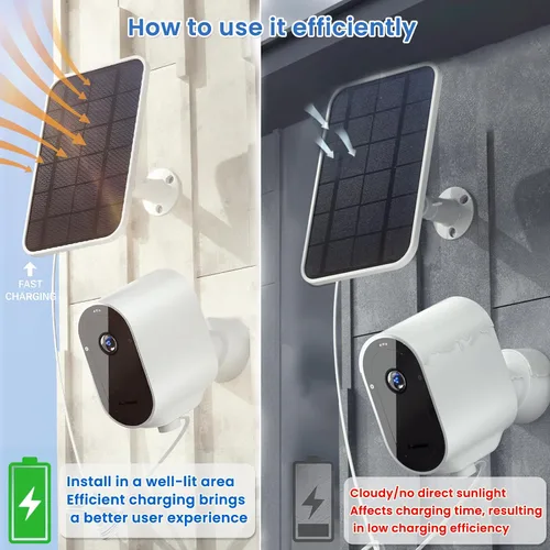 Miniatura 4 de Newding Cargador de panel solar de 6 V compatible con Arlo Go 2/Pro 3/5S 2K/Pro 4/Ultra 2/Ultra Spotlight, reemplazo para paneles solares VMA5600