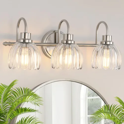 Miniatura 16 de Lámparas de baño (2 luces, 38 cm), luces de tocador mate negras para baño con pantalla de vidrio esmerilado blanco, luces de pared modernas