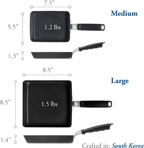Miniatura 5 de TECHEF – Molde para tortilla de huevo japonés, Tamagoyaki, sartén antiadherente, libre de PFOA, apto para lavavajillas, listo para inducción, Negro