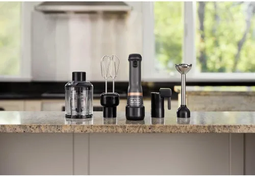 Miniatura 8 de BLACK+DECKER Kitchen Wand - Batidora de inmersión inalámbrica, juego de múltiples herramientas 4 en 1, batidora de mano con base de carga, gris