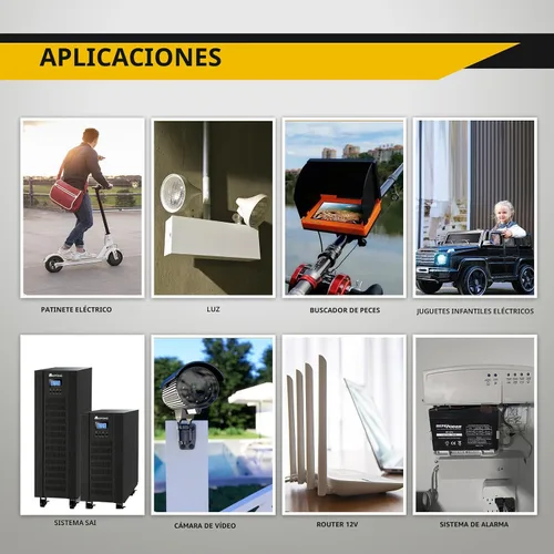 Miniatura 7 de SEFEPODER 12 V 7Ah Batería recargable de plomo ácido sellada 2 unidades (terminales F1)