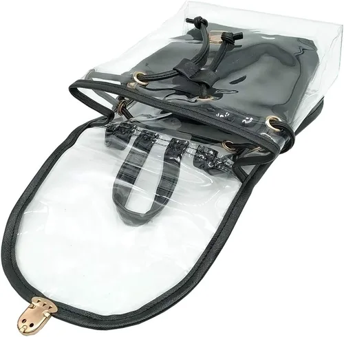 Miniatura 5 de Jesdo 2 en 1 transparente moda mochila transparente viaje playa hombro bolso bolso