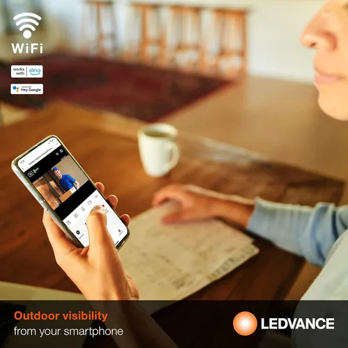 Miniatura 4 de LEDVANCE Cámara inteligente WiFi para exteriores con batería, audio bidireccional, video HD y sensor, compatible con Alexa y Google, resistente a