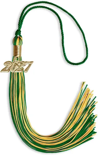 Miniatura 190 de Endea Graduation - Borla de doble color mixto con fecha dorada (negro/dorado antiguo, 2021)