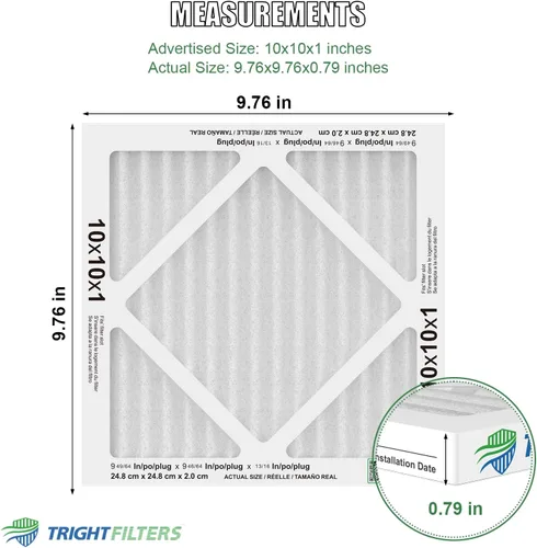 Miniatura 2 de TRIGHTFILTERS - 6 filtros de aire de 10x10x1, filtros plisados MERV 8 duraderos para hogar HVAC AC, filtros de aire acondicionado compactos