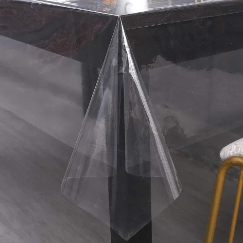 Miniatura 6 de Mantel protector de mesa transparente para comedor (plástico, rectangular, 0.039 in de grosor, PVC, 15.7 x 24.0 in)