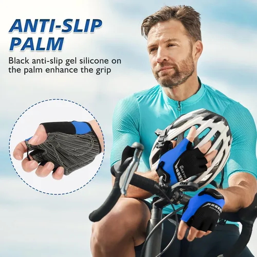Miniatura 5 de Guantes de ciclismo con almohadilla absorbente de golpes, agarre extra, ajuste flexible, peso ligero, transpirable para hombres y mujeres ciclismo