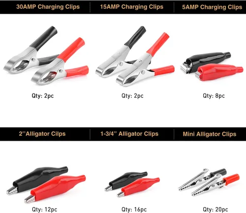 Miniatura 3 de Nilight - 50052R 60pcs Metal Alligator Clip Clamp Surtido de Cable de Prueba Eléctrica Abrazadera de Batería Conector de cocodrilo Conector Surtido