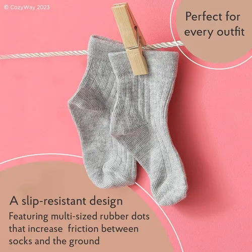 Miniatura 3 de CozyWay Baby Girls Socks Ruffle Ripple Edge Turn Cuff Socks for Baby Toddler Girls 12-Pairs