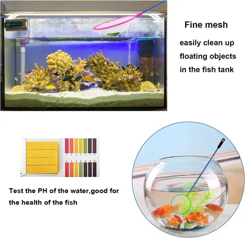 Miniatura 7 de Kit de herramientas de acuario 7 en 1, herramientas de acuario de acero inoxidable, pinzas y tijeras raspadoras para acuario, tanque de peces