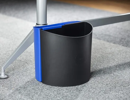 Miniatura 4 de Safco Cubo de Basura Pequeño para Escritorio Combo de Papelera de Reciclaje, 3 Galones, Para Cocina, Oficina, Uso en Interiores, Negro/Azul
