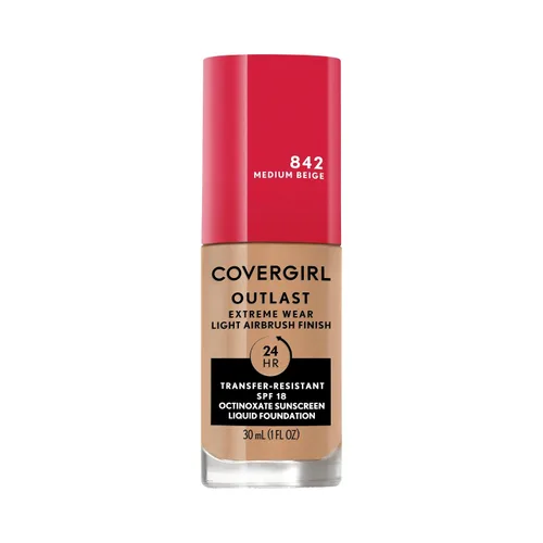 Miniatura 12 de Covergirl Outlast Extreme Wear Base líquida 3 en 1 de cobertura completa, protector solar SPF 18, beige pulido, 1 onza líquida