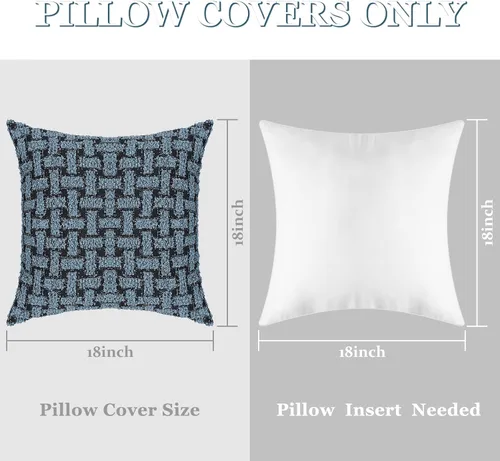 Miniatura 7 de Paquete de 2 fundas de almohada Boucle de 18 x 18 pulgadas, fundas de almohada decorativas de Navidad para sofá, sofá, fundas de almohada bohemias