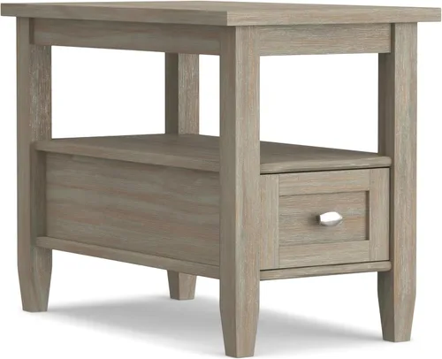 Miniatura 16 de SIMPLIHOME Warm Shaker - Mesa auxiliar de madera maciza de 20 pulgadas de ancho x 20 pulgadas de alto, color marrón carbón envejecido, mesa