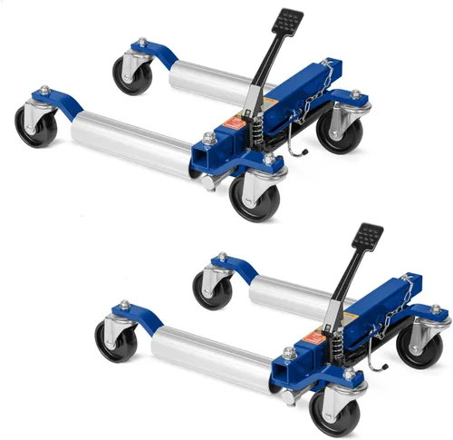 TUFFIOM Juego de 2 gatos para ruedas de automóvil, patines hidráulicos de 1500 libras, gato de posicionamiento de vehículo de 12 pulgadas, rodillos