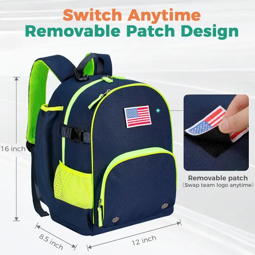Miniatura 3 de Choco Mocha TBall Bag - Mochila de béisbol y sóftbol para niños pequeños con soporte para murciélagos