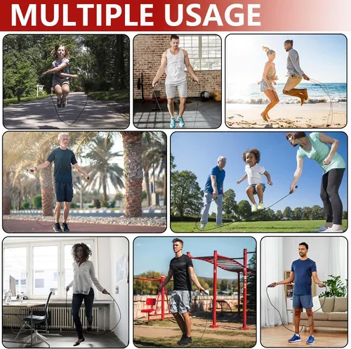 Miniatura 5 de Adjustable Weighted Jump Rope, 9ft Long Tangle-Free Rapid Speed Jumprope for Exercise Calisthenics Fitness Jumping Skipping Double Dutch Boxing